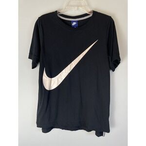 Vintage Y2K Nike Women's Big Swoosh Logo Short Sleeve T Shirt Top Size Medium